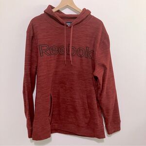 Reebok Hoodie Men Size XL Cabernet Melange Logo Polar Fleece